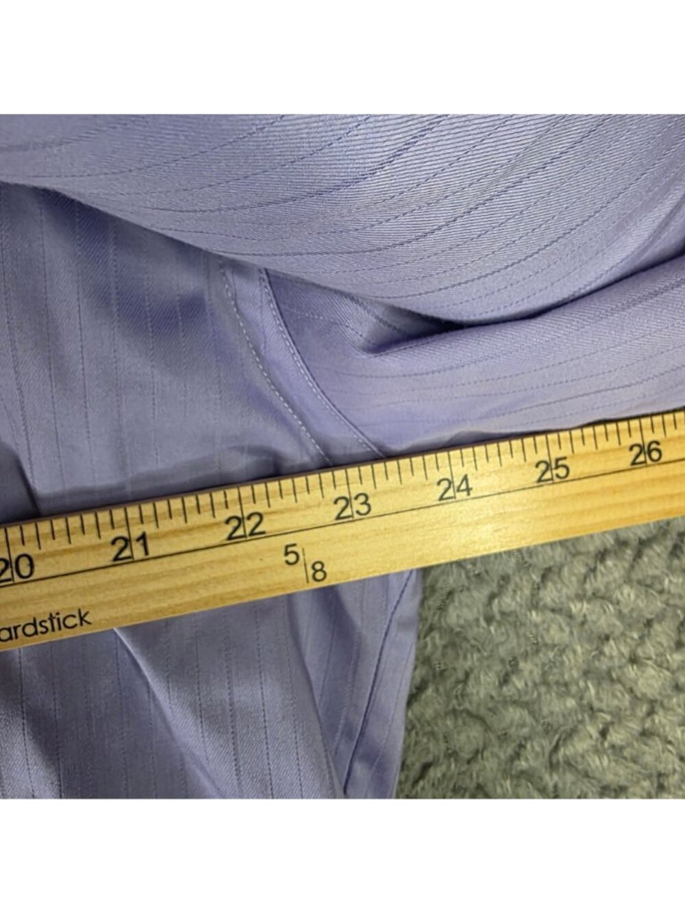 Kenneth Cole Reaction Mens Lavender Striped Wrinkle-Free Dress Shirt XL 17 34-35 - Picture 7 of 11